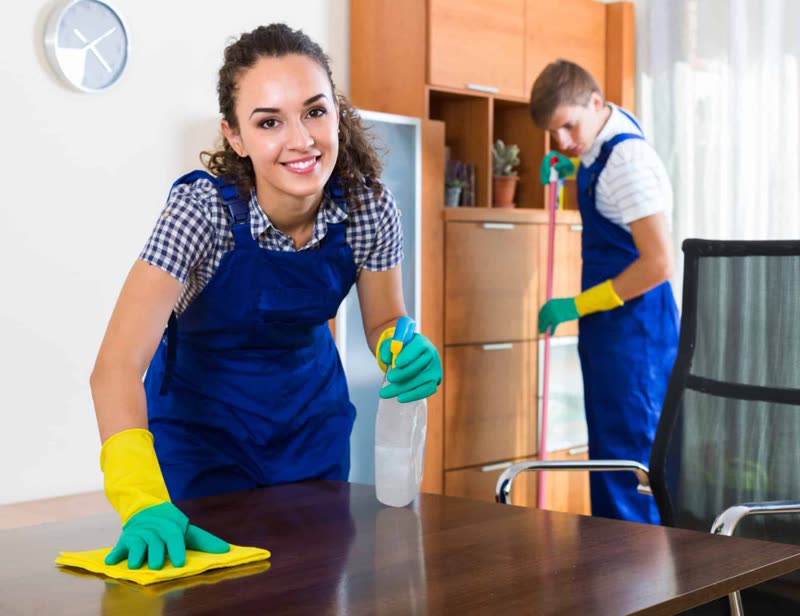 Professional cleaning service arriving